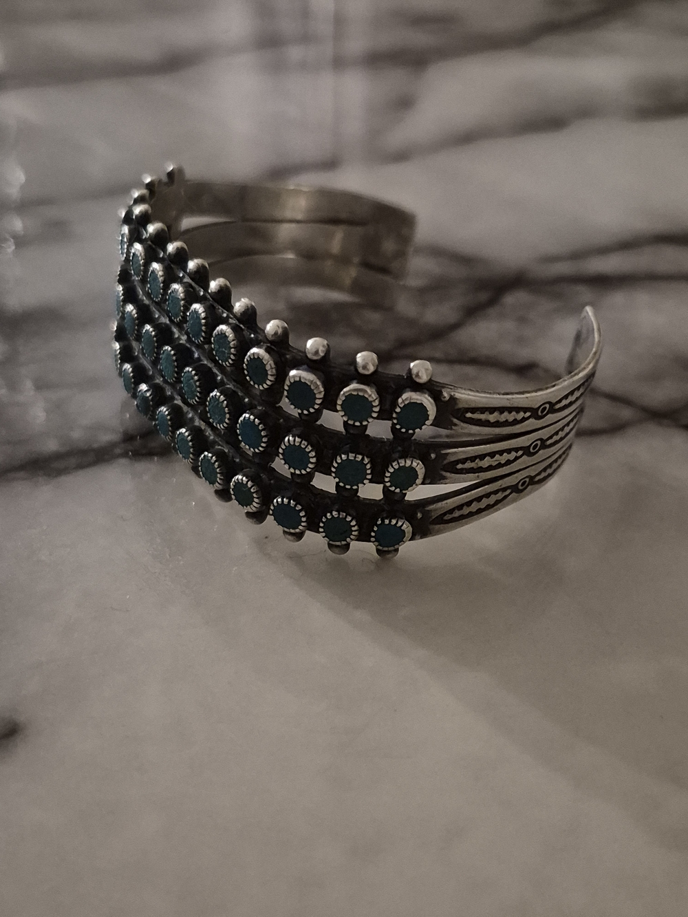 Sterling Silver Turquoise Snake Eye Native American Cuff Bracelet Women Jewelry